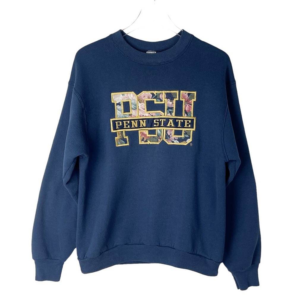 Sold🥀 Penn State Vintage Embroidered Sweatshirt Blue Floral College Size Large